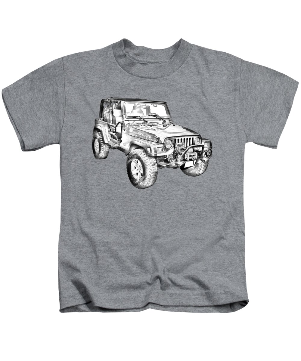 Jeep Wrangler Rubicon Illustration Kids T-Shirt for Sale by Keith Webber Jr