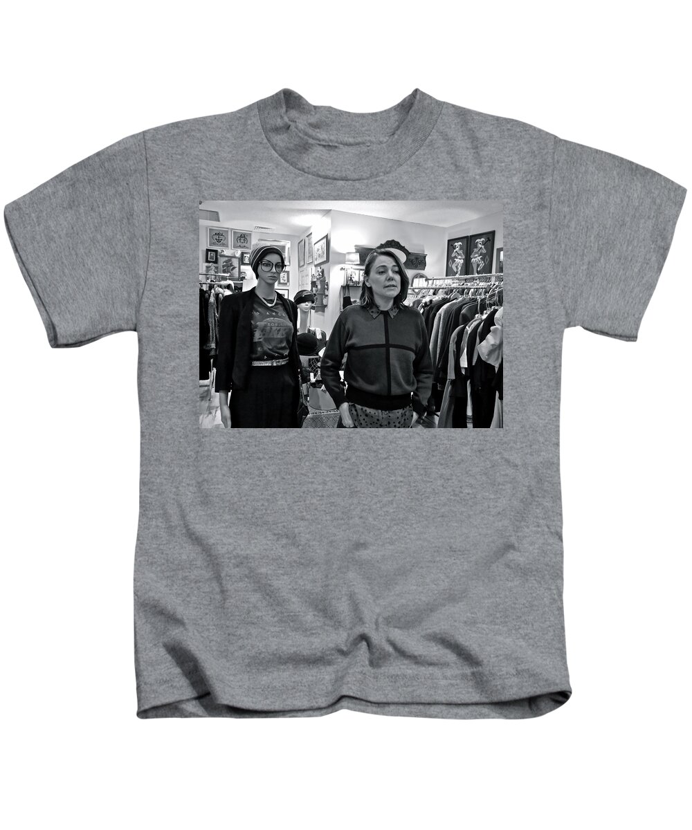 Black & White Kids T-Shirt featuring the photograph Jenny by Mike Reilly
