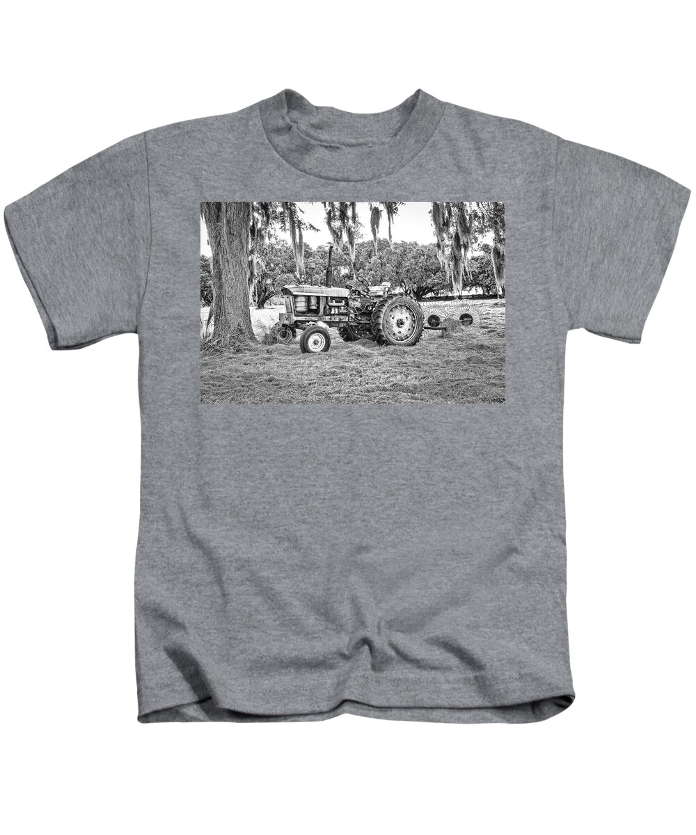 John Deere Kids T-Shirt featuring the photograph John Deere - Hay Rake by Scott Hansen