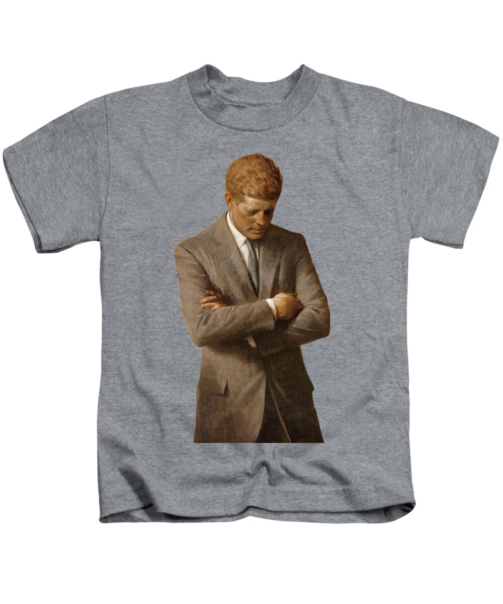 Jfk Kids T-Shirt featuring the painting John F Kennedy by War Is Hell Store