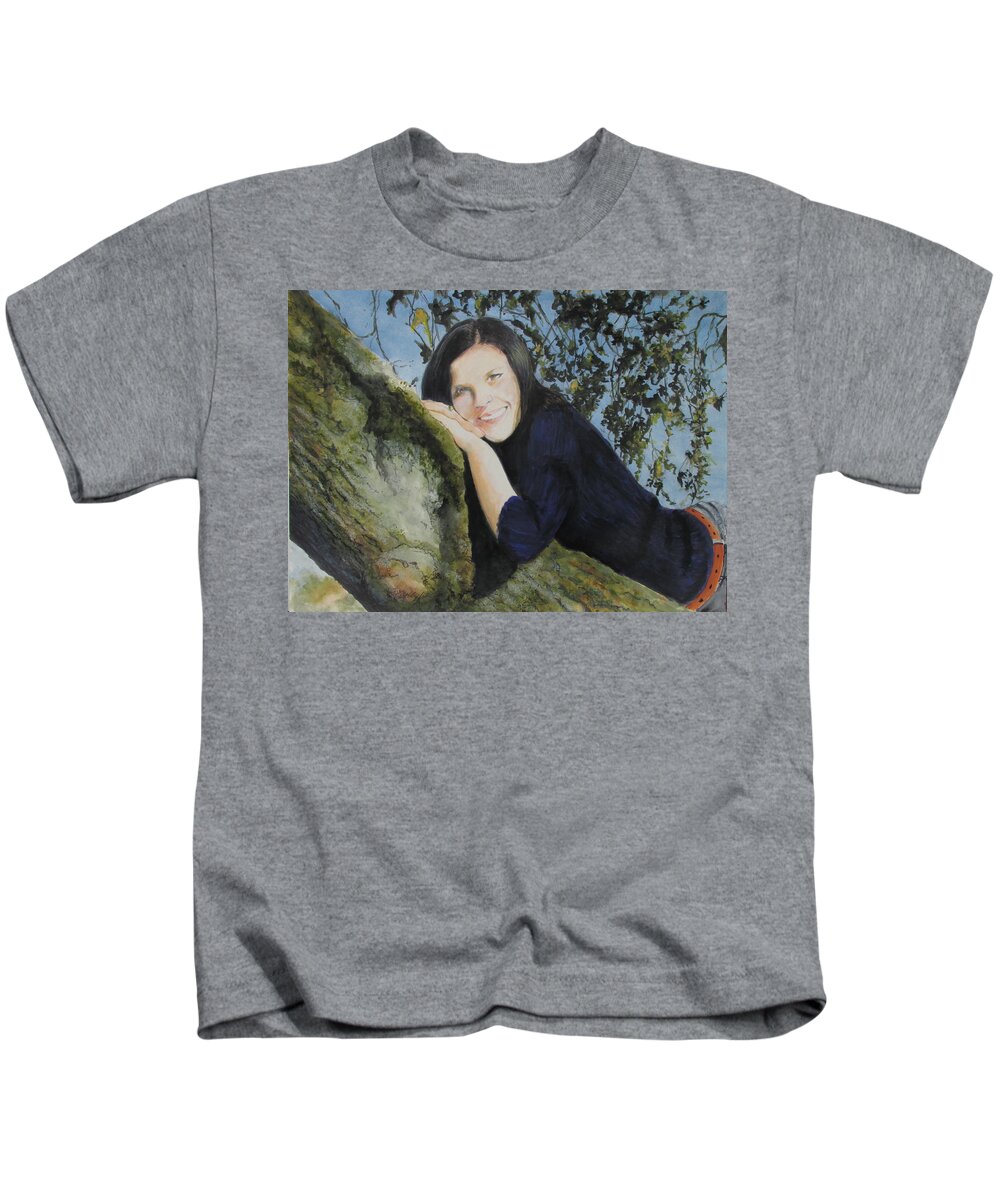  Kids T-Shirt featuring the painting John's Grandaughter by Bobby Walters