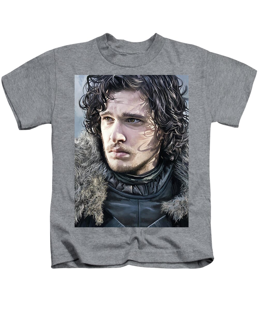 Jon Snow - Kit Harington Game of Thrones Kids T-Shirt by Sheraz A - Pixels