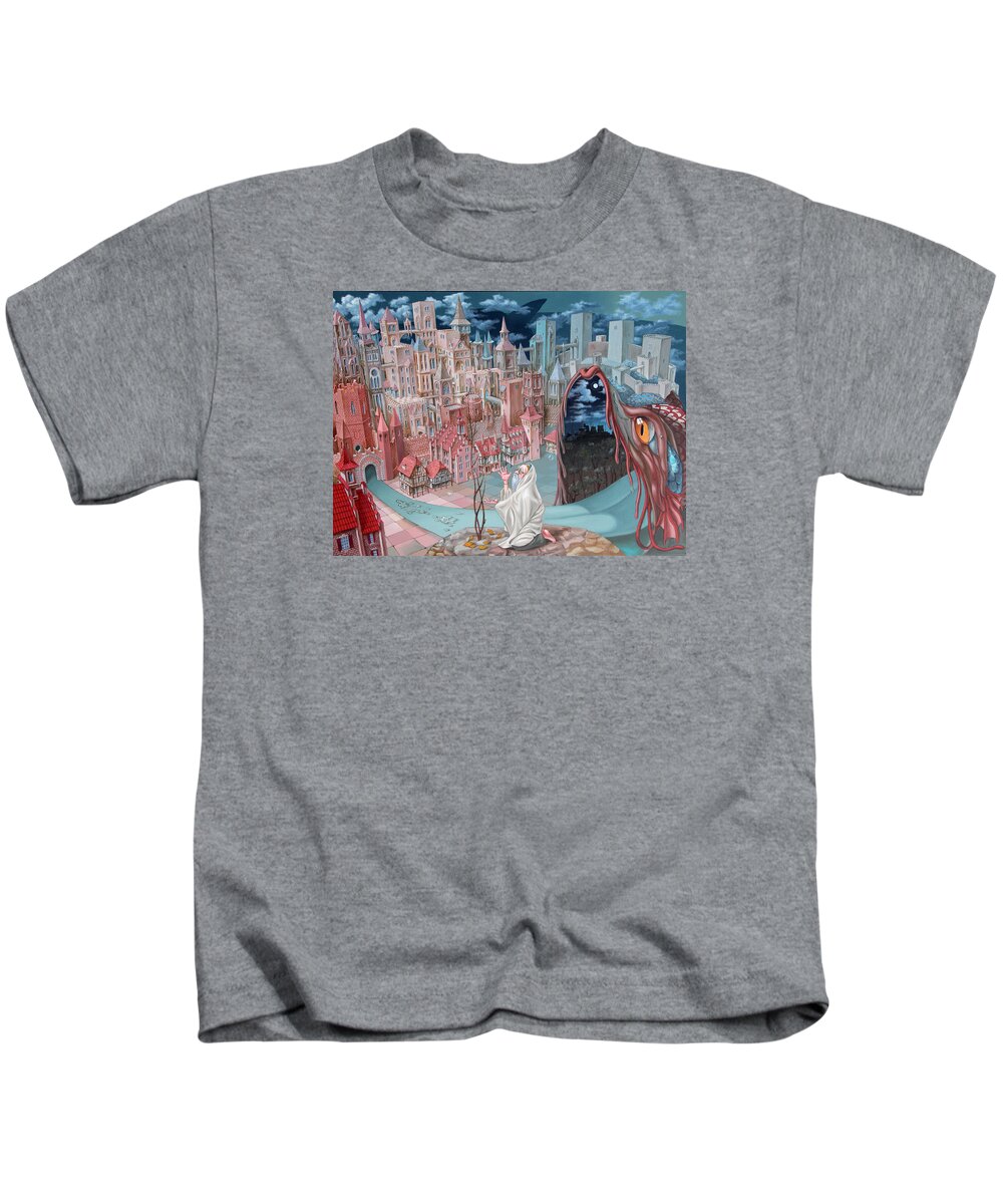 Prophet Kids T-Shirt featuring the painting Jonah by Victor Molev