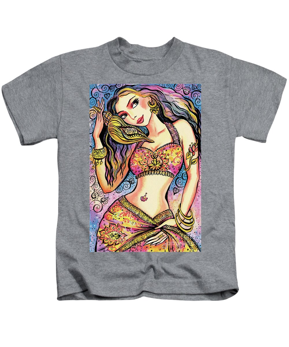 Belly Dancer Kids T-Shirt featuring the painting Karishma by Eva Campbell