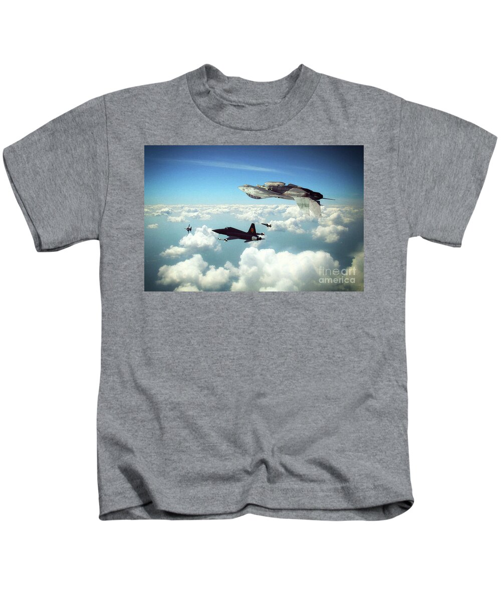 F-14 Tomcat Kids T-Shirt featuring the digital art Keeping Up Foreign Relations by Airpower Art