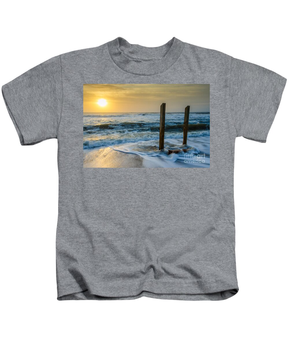 Coastal Kids T-Shirt featuring the photograph Kissed by the Sea Coastal Landscape Photgraph by PIPA Fine Art - Simply Solid