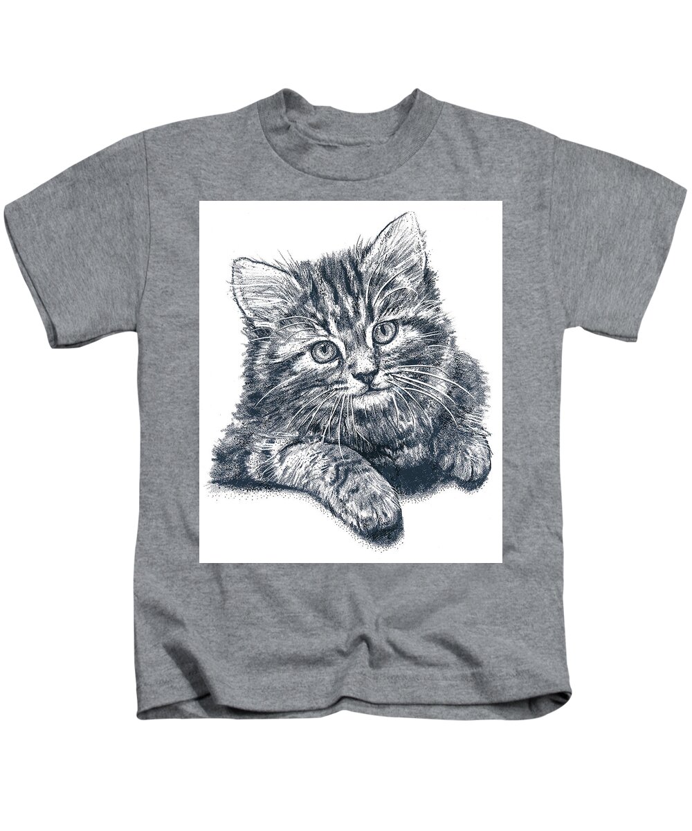 Kitty Car Cute Pet Kids T-Shirt featuring the mixed media Kitty by Murry Whiteman