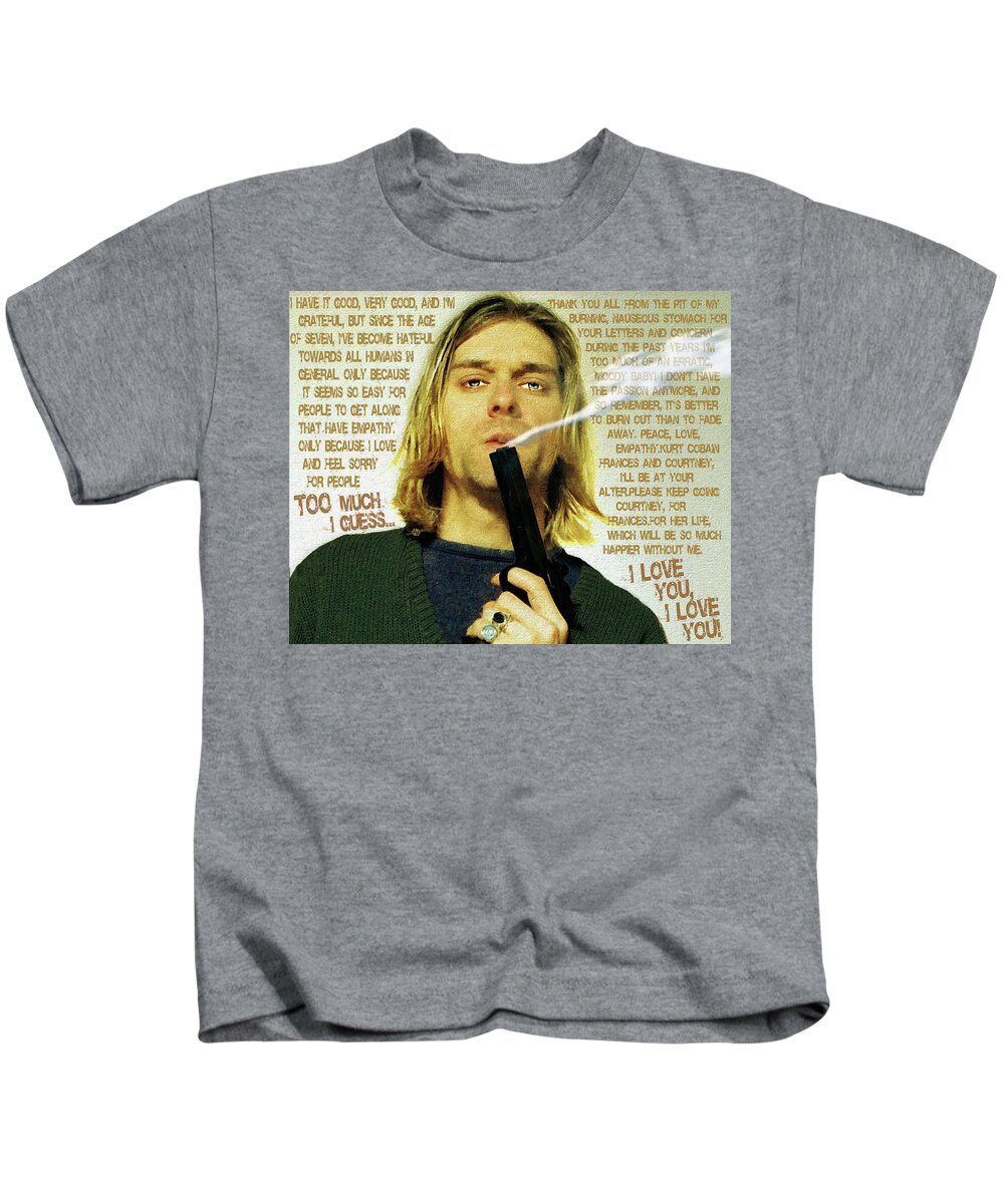 damper Abe reservoir Kurt Cobain Nirvana With Gun And Suicide Note Painting Macabre 2 Kids  T-Shirt by Tony Rubino - Pixels
