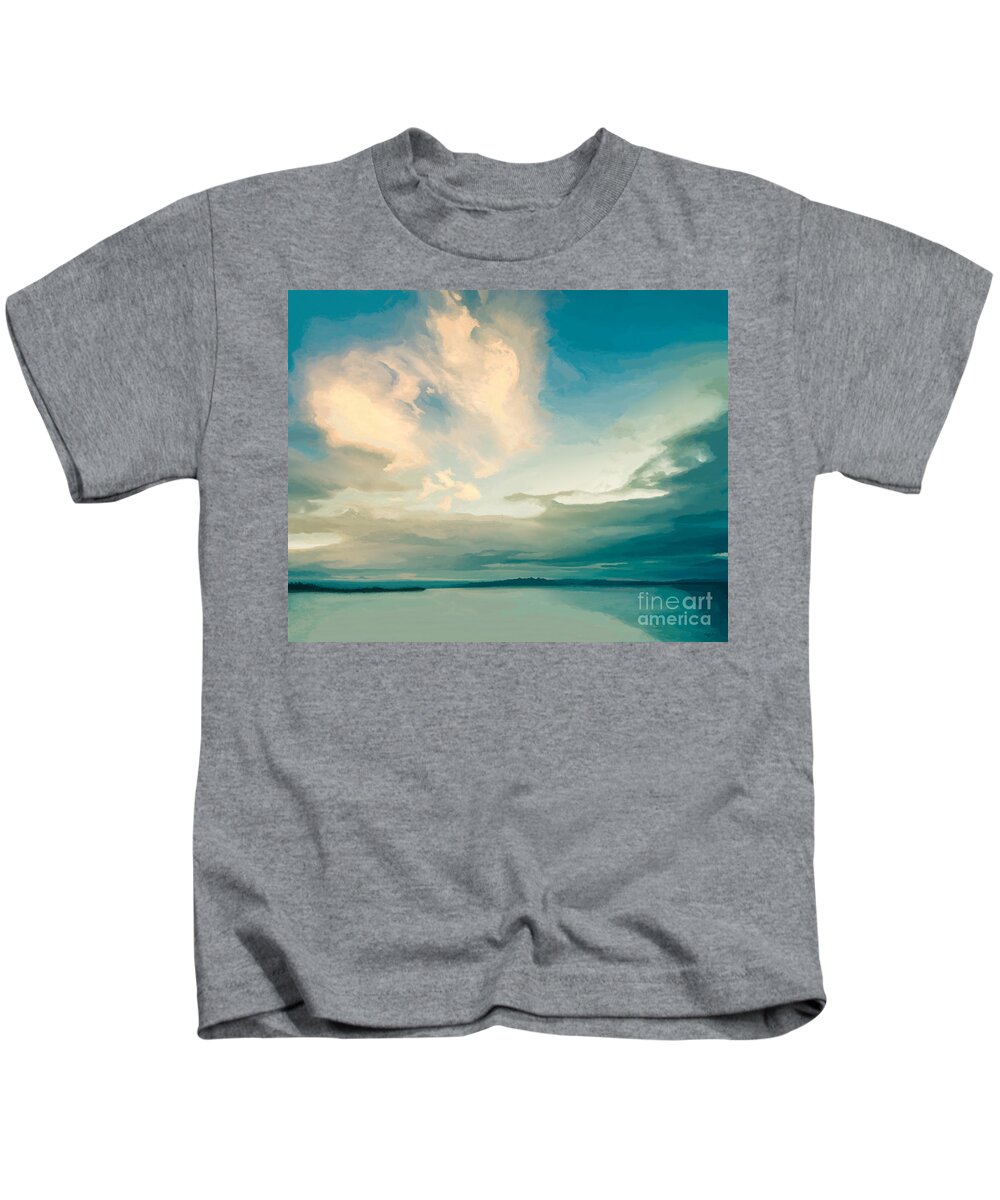 Lake Kids T-Shirt featuring the painting Lake Effect by Jackie Case