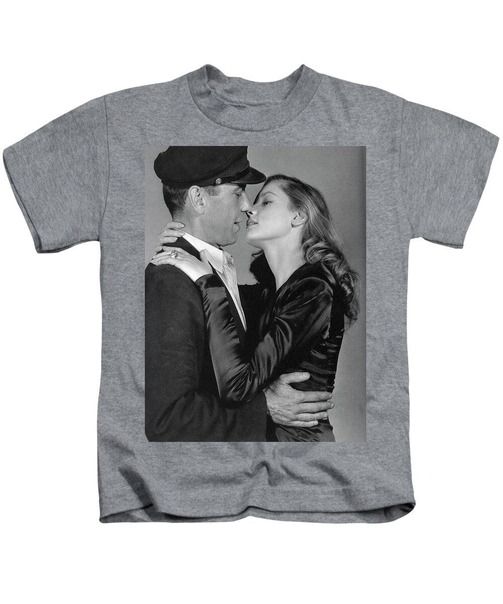Lauren Bacall Humphrey Bogart To Have And Have Not 1944 Kids T-Shirt featuring the photograph Lauren Bacall Humphrey Bogart To Have and Have Not 1944 by David Lee Guss