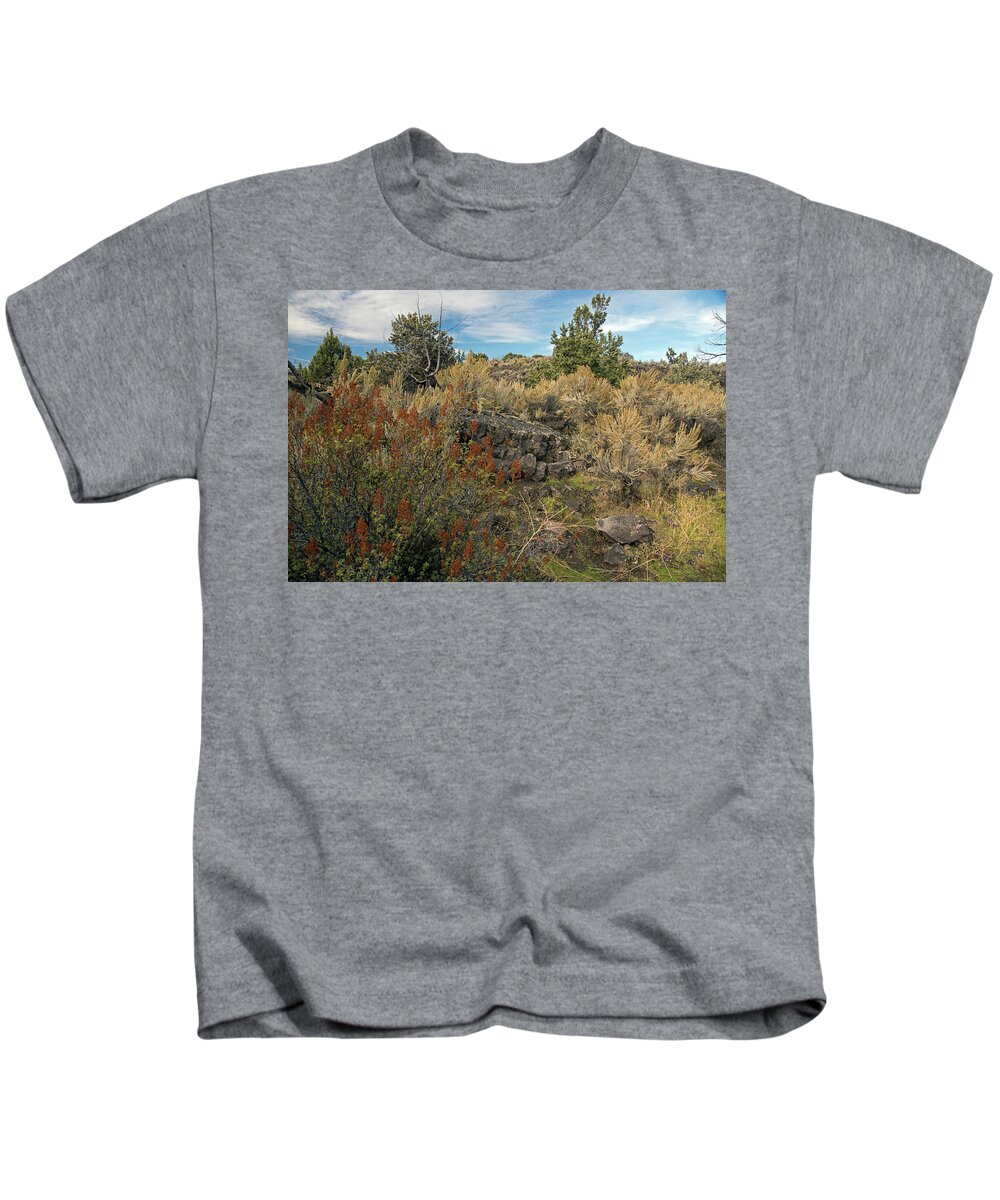 Blackfoot Kids T-Shirt featuring the photograph Lava formations by Cindy Murphy - NightVisions