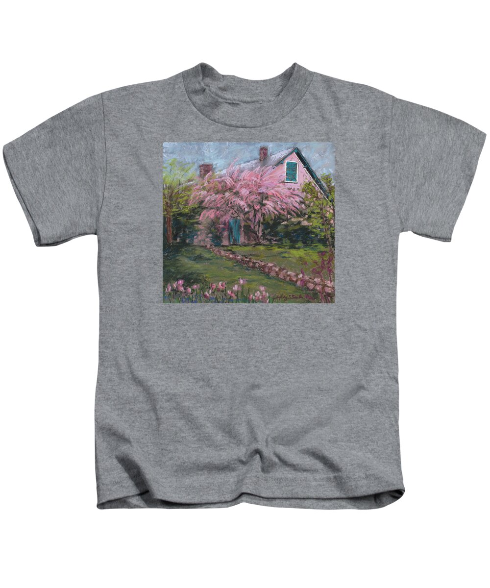 Architecture Kids T-Shirt featuring the pastel La Maison de Monet by Mary Benke