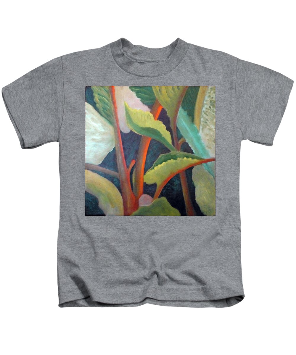 Leaves Kids T-Shirt featuring the painting Leaves by Karen Coggeshall