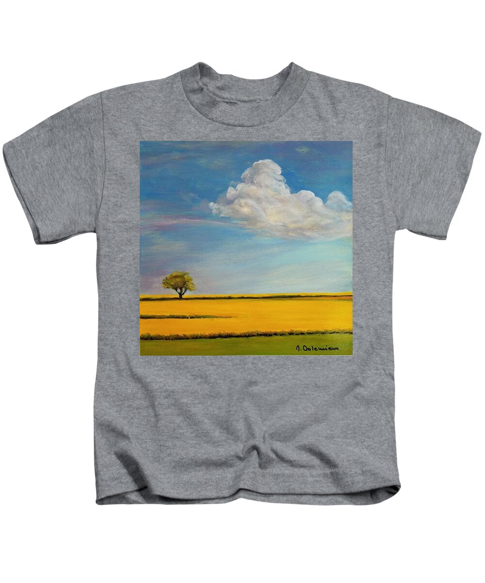  Kids T-Shirt featuring the painting les Bles murs by Muriel Dolemieux