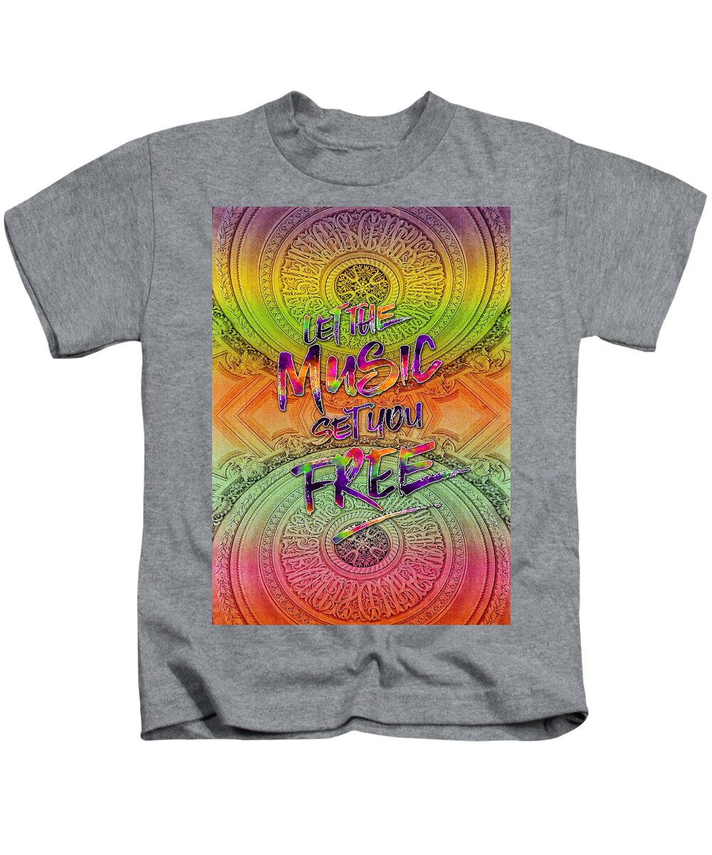 Let The Music Set You Free Kids T-Shirt featuring the photograph Let the Music Set You Free Rainbow Opera Garnier Paris by Beverly Claire Kaiya