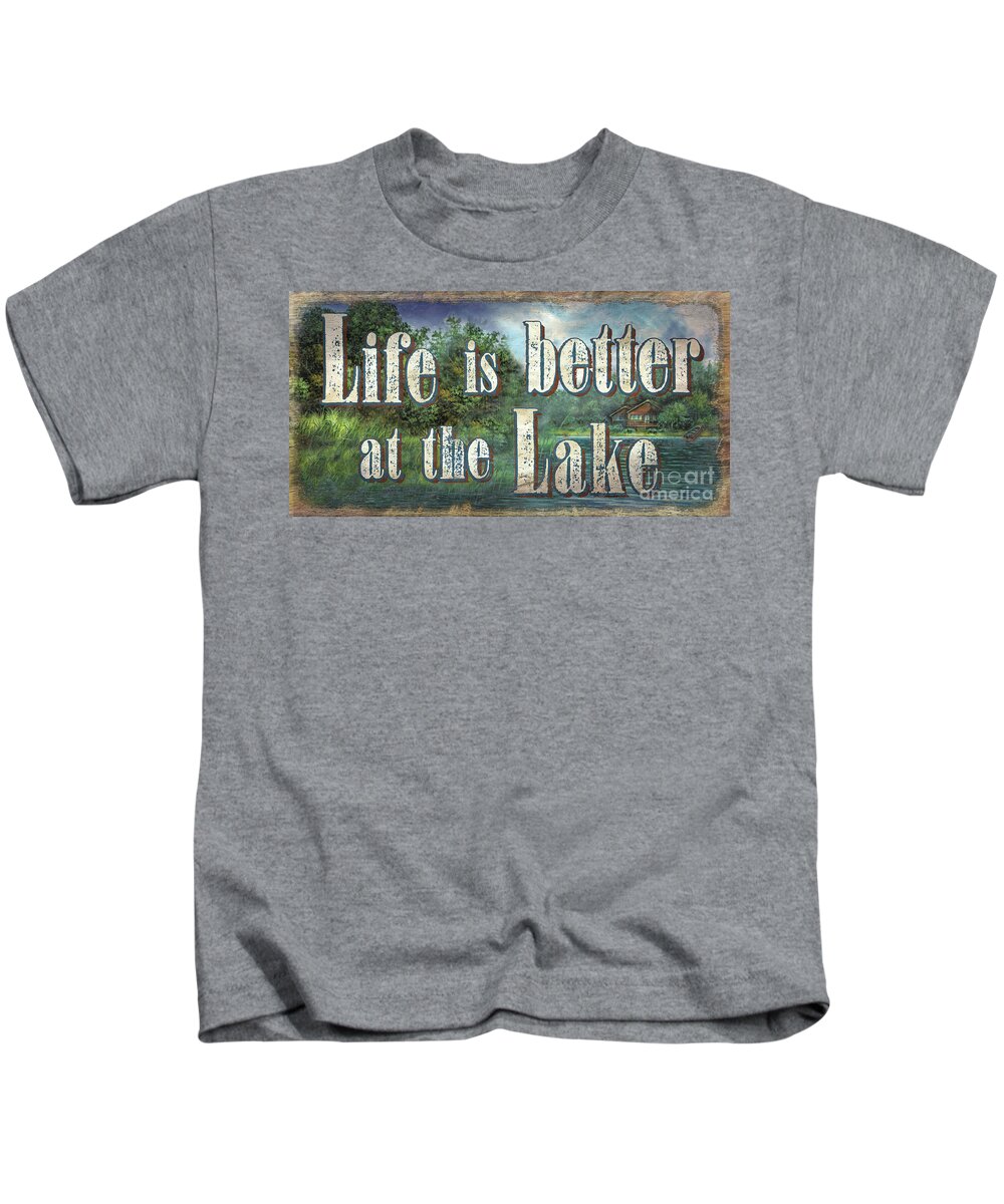 Jq Licensing Kids T-Shirt featuring the photograph Life is Better Sign by JQ Licensing