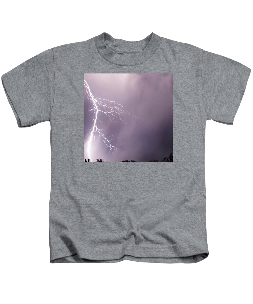 Arizona Kids T-Shirt featuring the photograph Lightning Strike Tucson Arizona by Michael Moriarty