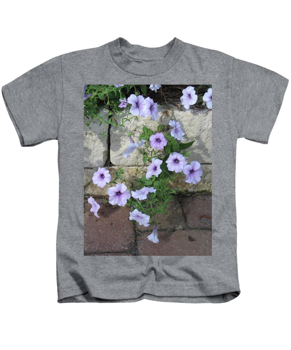 Flowers Kids T-Shirt featuring the photograph Lilac Petunias by Judith Lauter