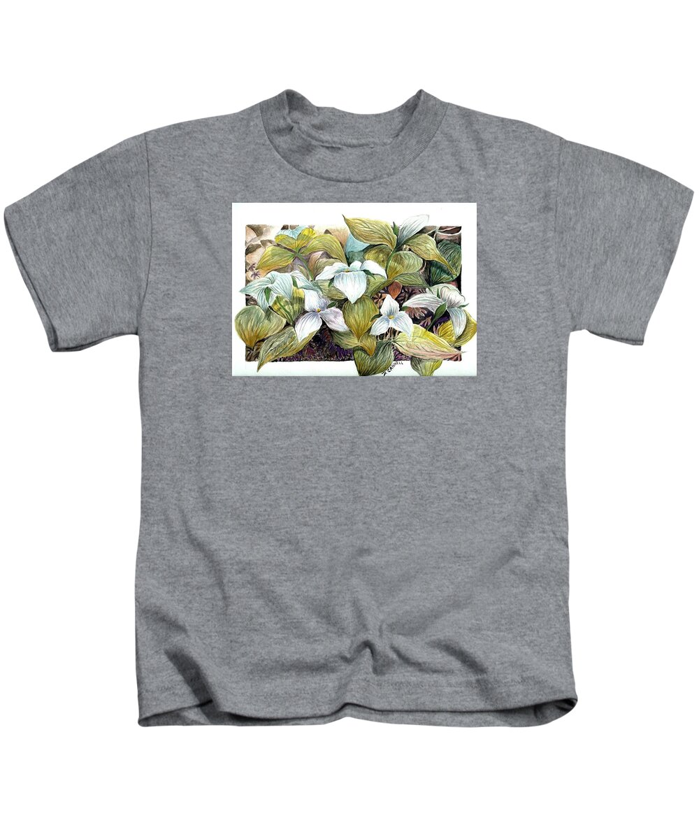Flower Kids T-Shirt featuring the painting Lillies by Darren Cannell