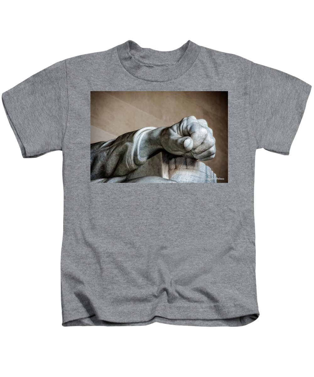 Hand Kids T-Shirt featuring the photograph Lincoln's Left Hand by Christopher Holmes
