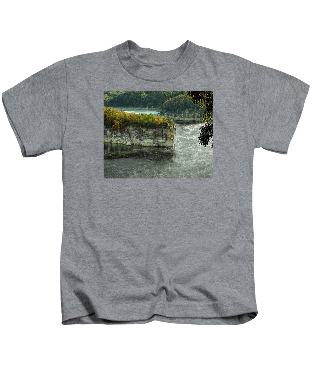 Long Point Kids T-Shirt featuring the photograph Long Point Clff by Mark Allen