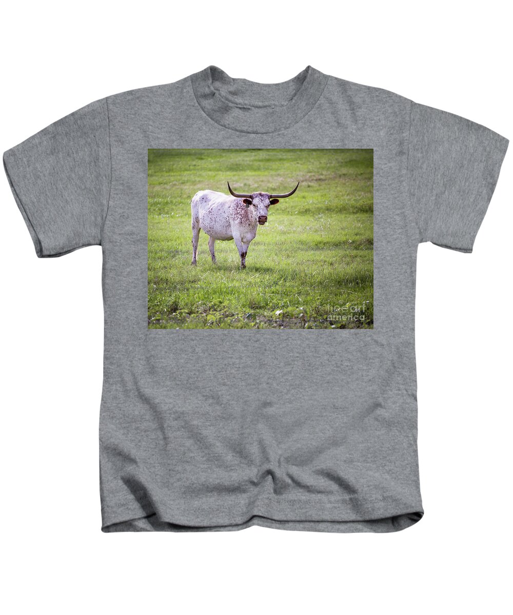 Longhorn Kids T-Shirt featuring the photograph Longhorn 3 by Anthony Michael Bonafede