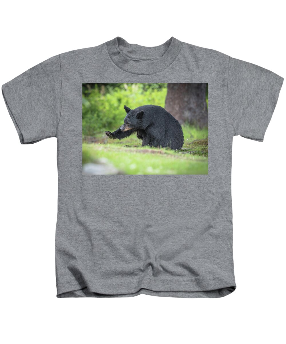 Black Bear Kids T-Shirt featuring the photograph Look at my nails by David Kirby