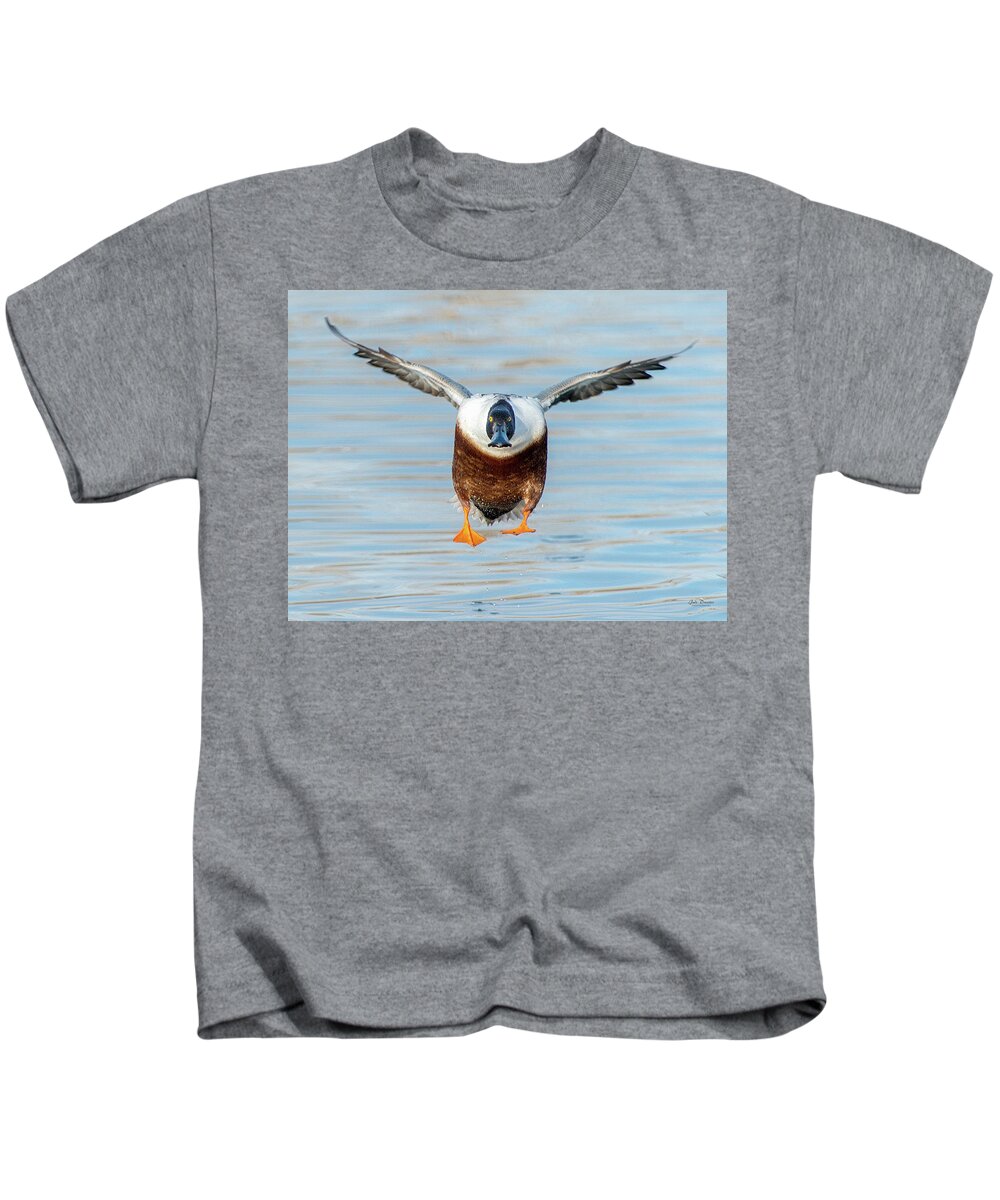 Shovelers Kids T-Shirt featuring the photograph Look out, here I come by Judi Dressler