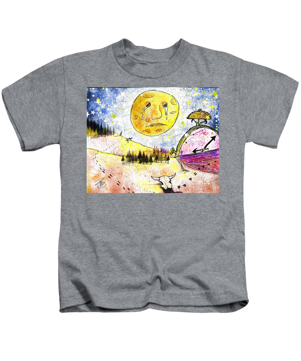 Moon Kids T-Shirt featuring the digital art Looking for a story by Debra Baldwin
