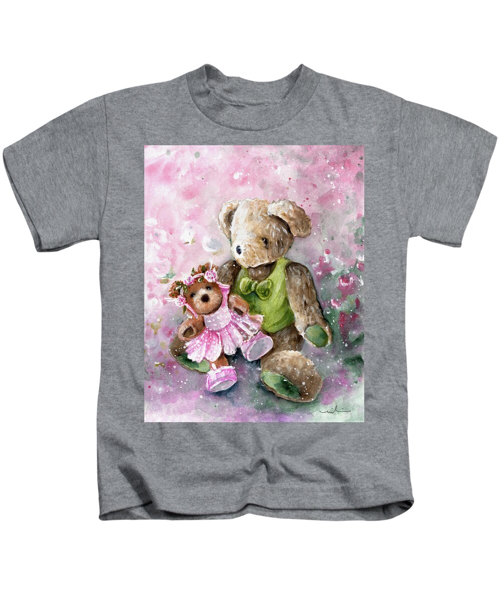 Truffle Mcfurry Kids T-Shirt featuring the painting Lord Winston and Duchess Laila by Miki De Goodaboom