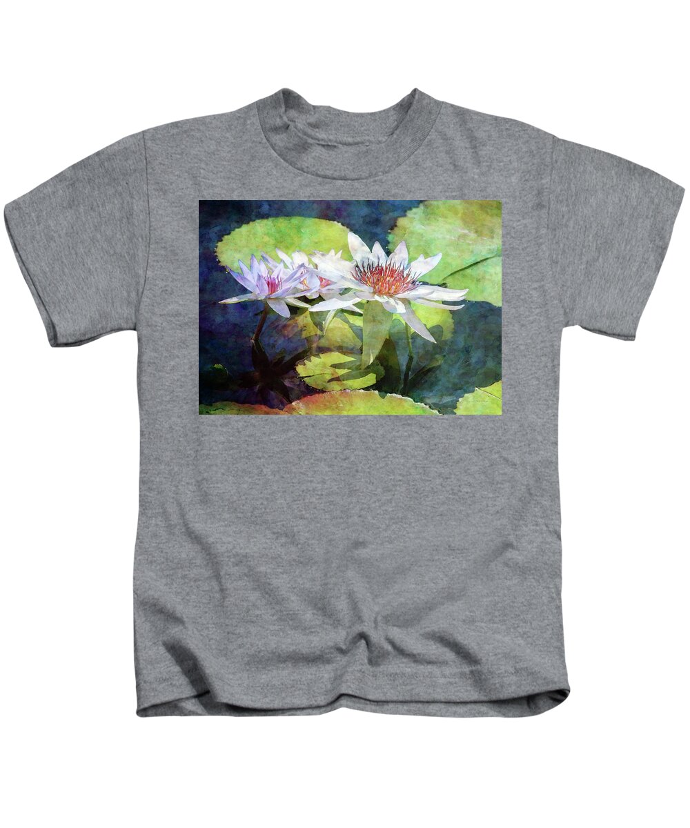 Lotus Trio Kids T-Shirt featuring the photograph Lotus Trio 2923 IDP_2 by Steven Ward