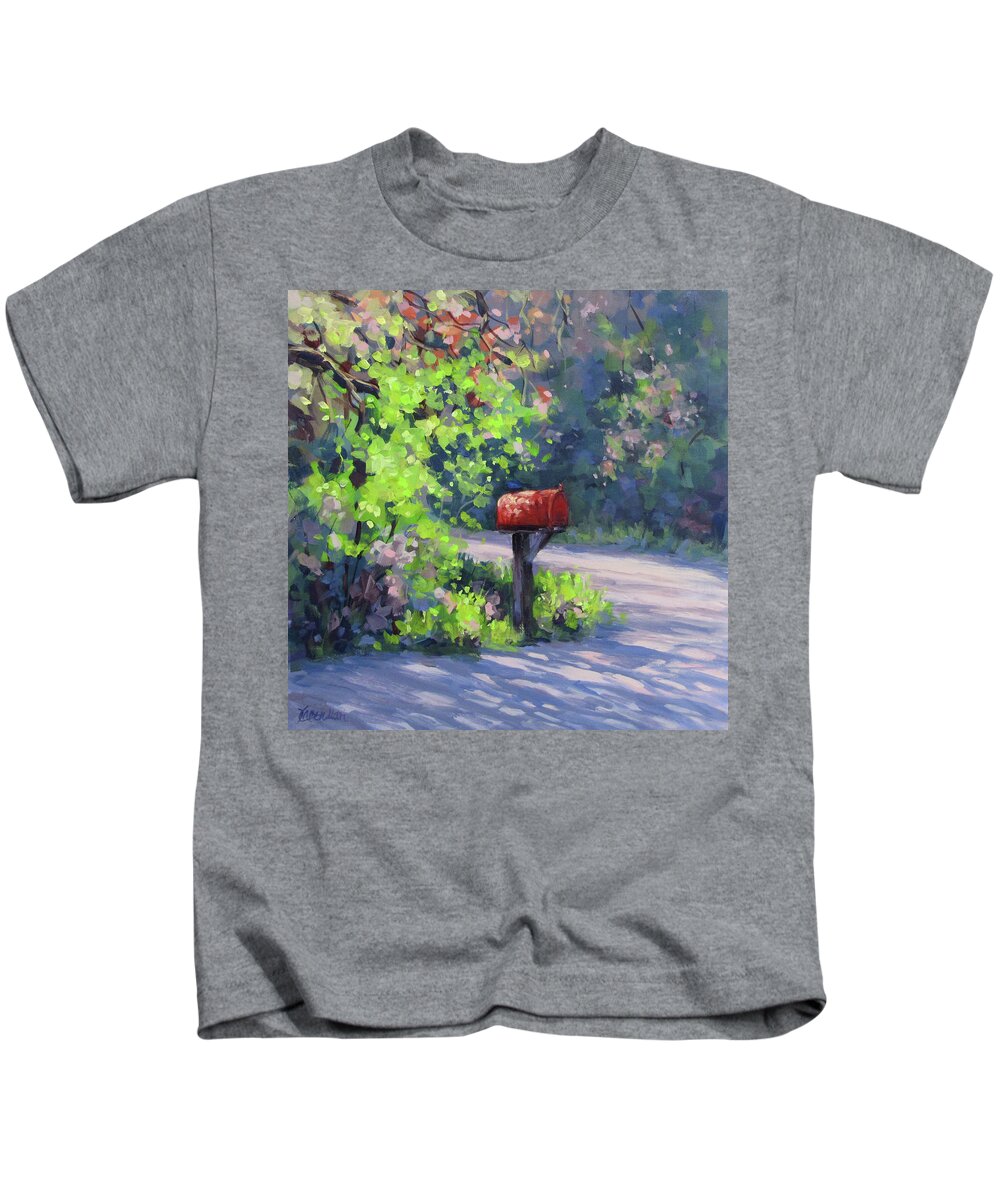 Acrylic Kids T-Shirt featuring the painting Love Letters by Karen Ilari