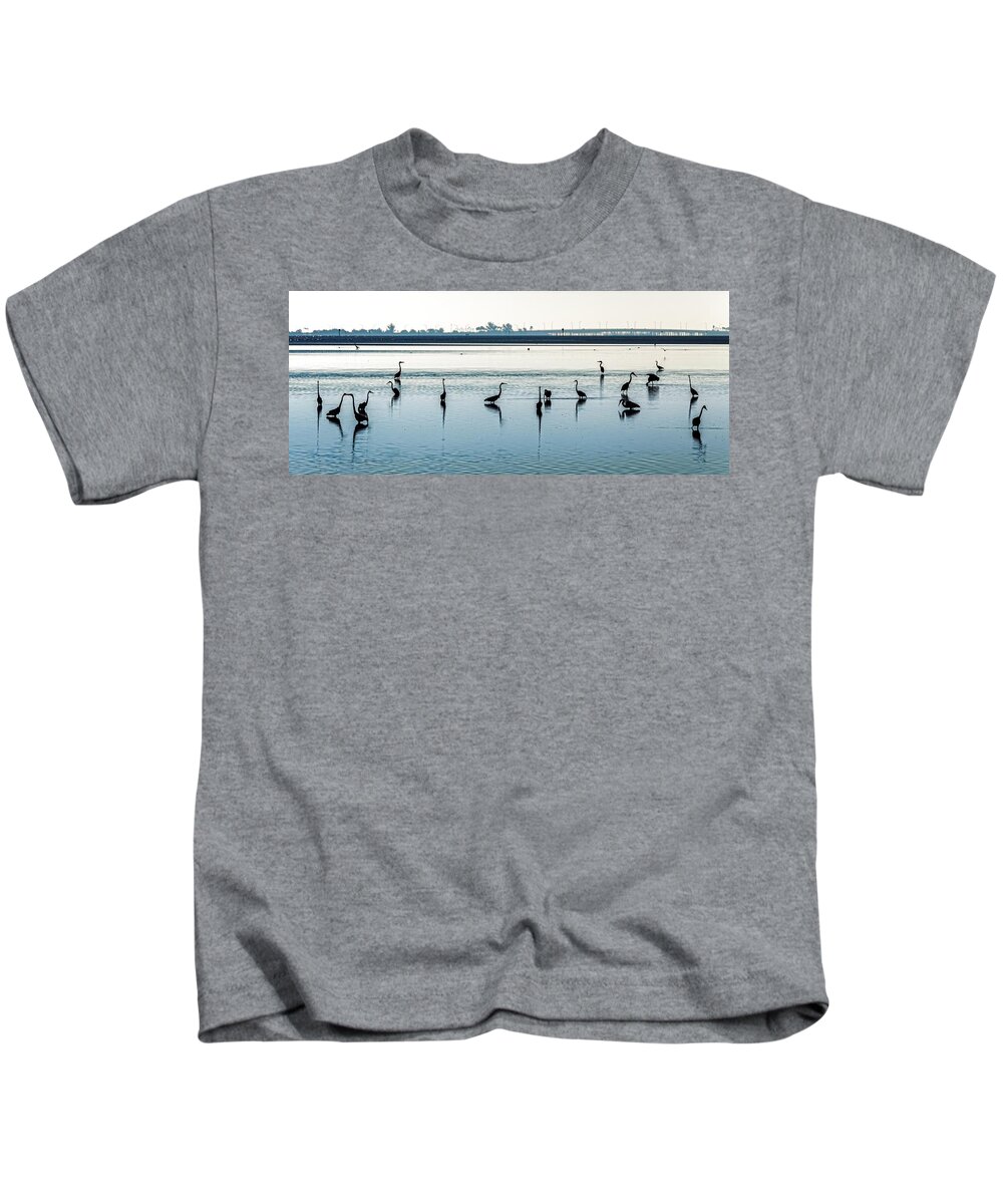 Seashore Kids T-Shirt featuring the photograph Low Tide Gathering by Steven Sparks