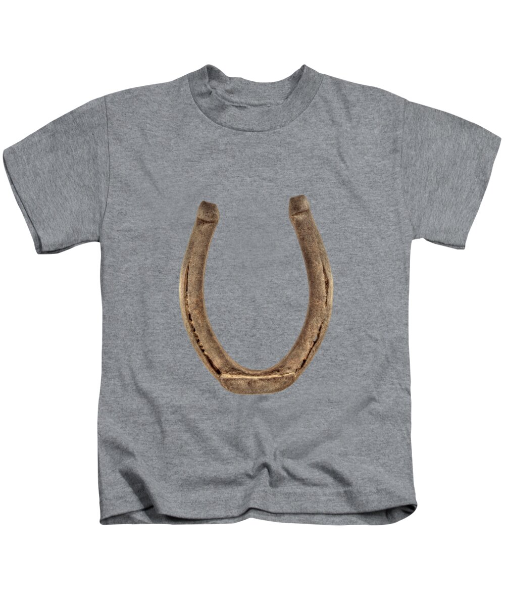 Iron Kids T-Shirt featuring the photograph Lucky Horseshoe by YoPedro