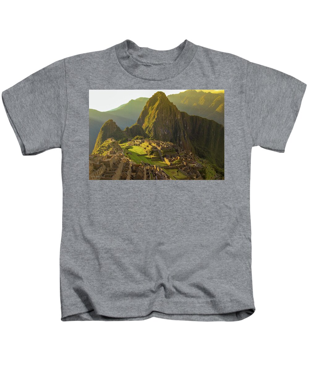 Machu Pichu Kids T-Shirt featuring the photograph Machu Pichhu, Peru by Aashish Vaidya
