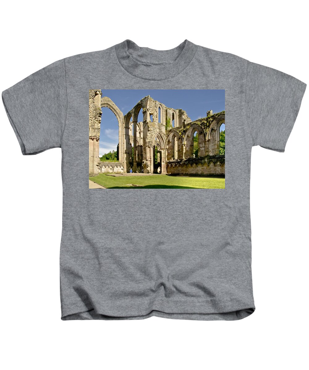 Abbey Kids T-Shirt featuring the photograph Magnificent ruins. by Elena Perelman