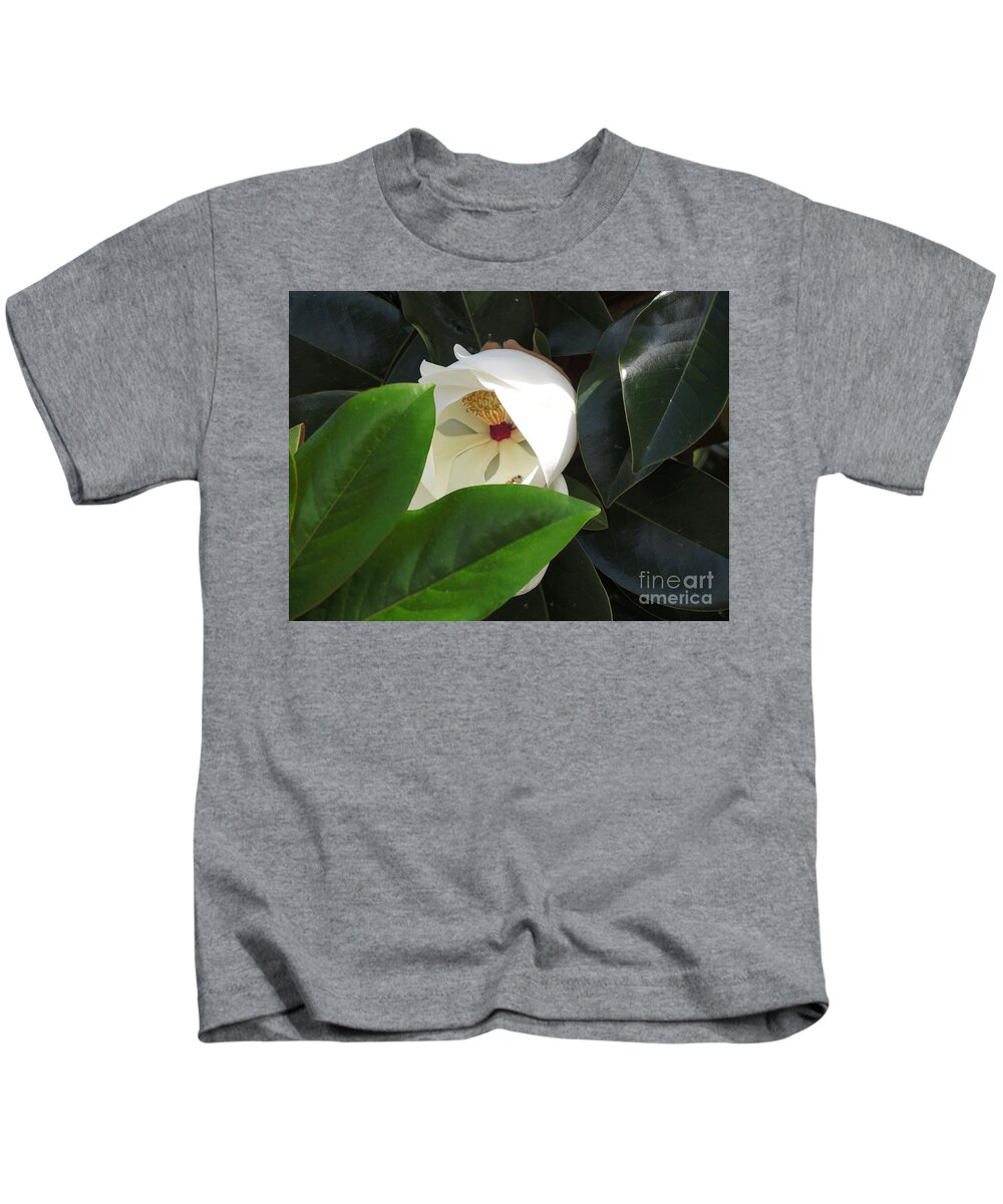 Mexico Beach Kids T-Shirt featuring the photograph Magnolia Awakening by Lucyna A M Green