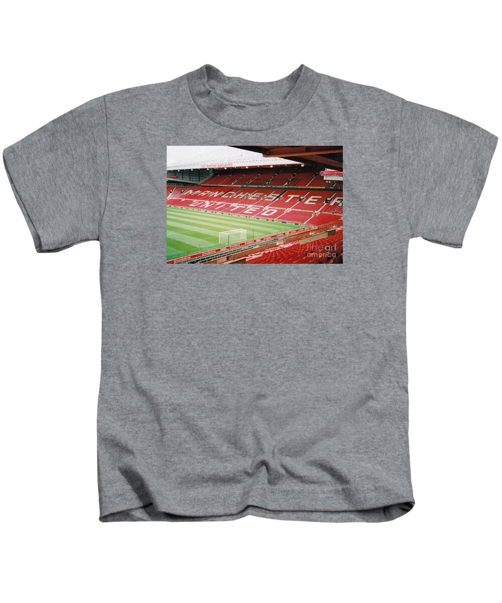 Kids T-Shirt featuring the photograph Manchester United - Old Trafford - North Stand 6 - 2001 by Legendary Football Grounds