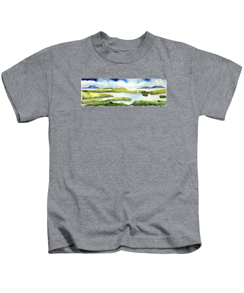  Kids T-Shirt featuring the painting Marshes by Kathleen Barnes