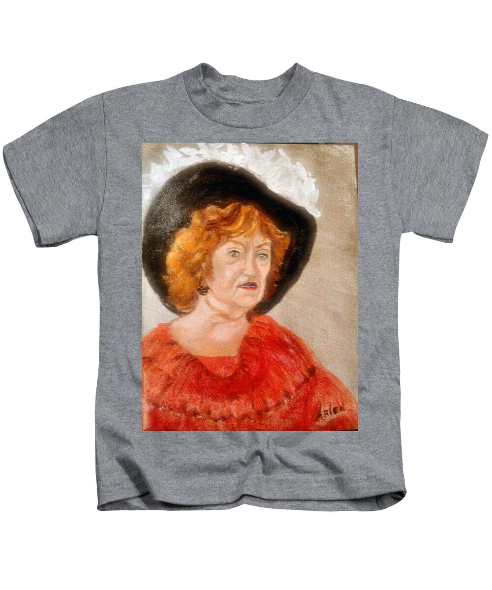 People Kids T-Shirt featuring the painting Mary Fracis by Arlen Avernian - Thorensen