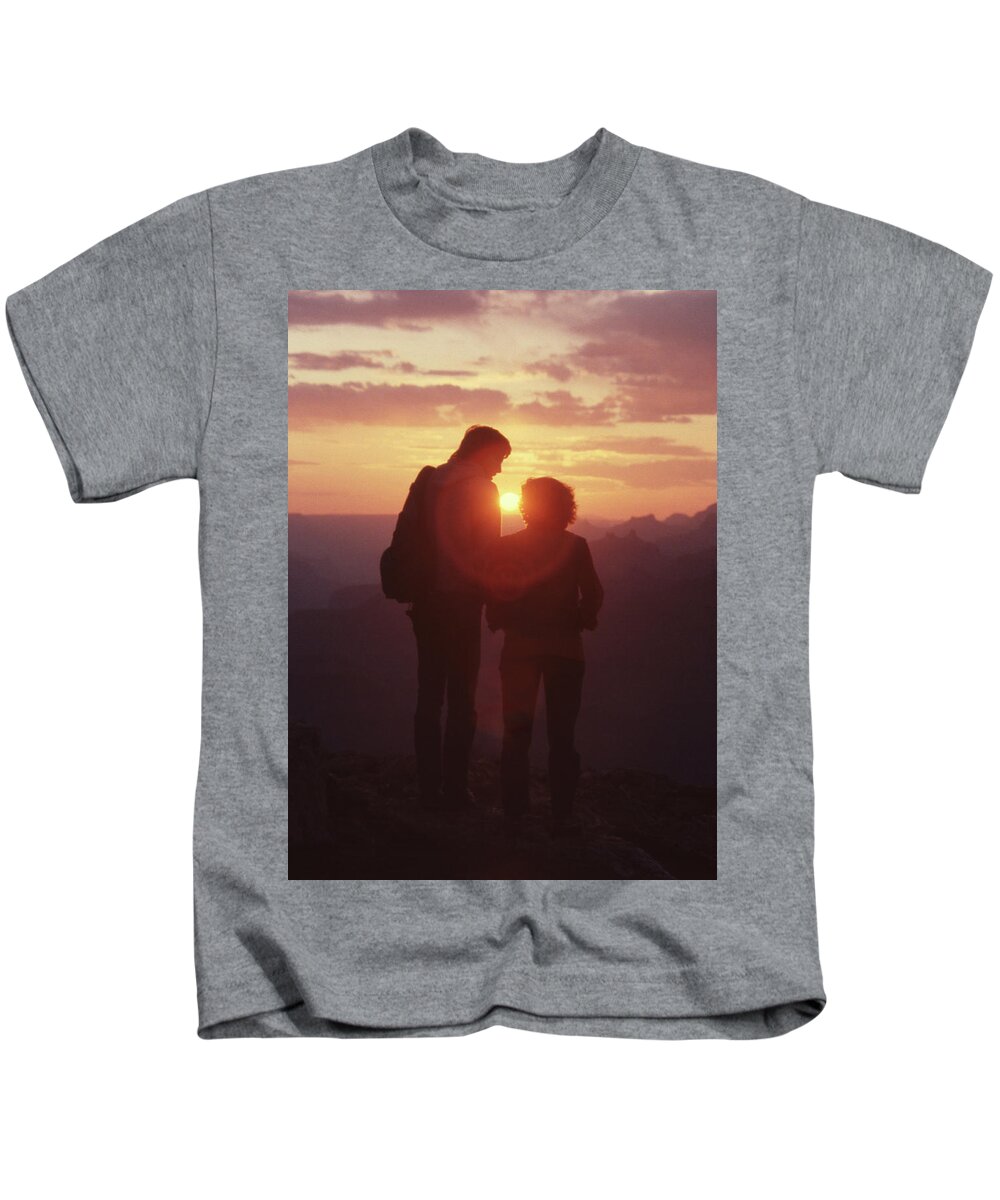 Mdd307 Kids T-Shirt featuring the photograph MDD 307 Couple at Sunset by Ed Cooper Photography