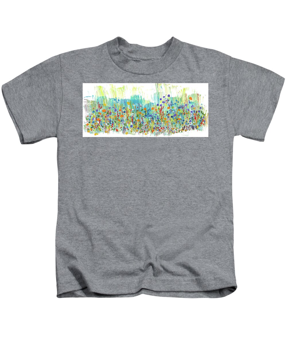 Painting Kids T-Shirt featuring the painting Meadow by Bjorn Sjogren