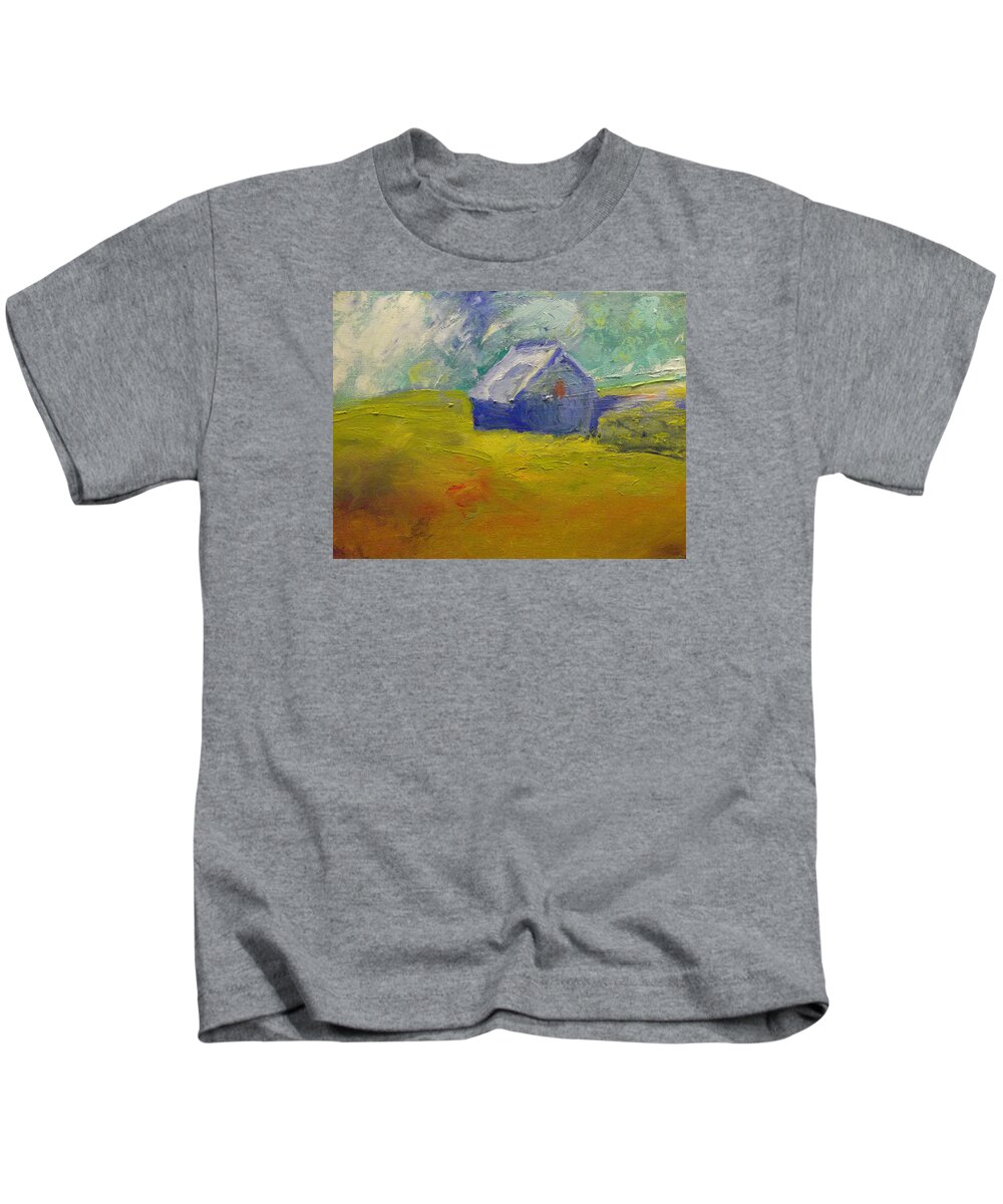 Field Kids T-Shirt featuring the painting Meadow Blue by Susan Esbensen