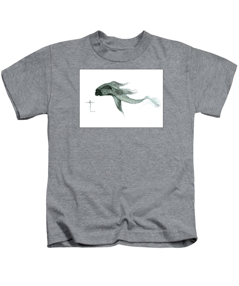  Kids T-Shirt featuring the drawing Megic Fish 1 by James Lanigan Thompson MFA