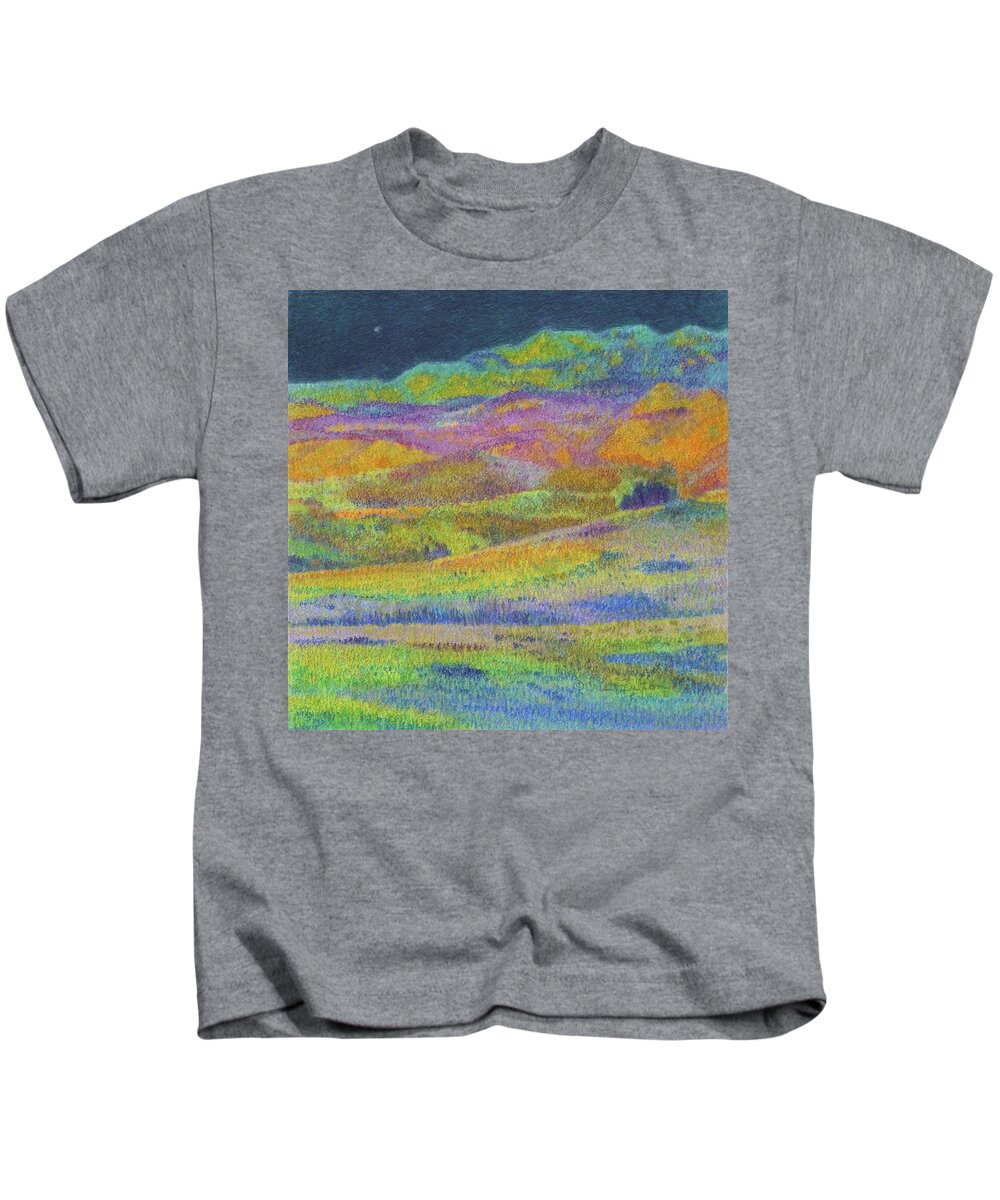 North Dakota Kids T-Shirt featuring the painting Midnight Magic Dream by Cris Fulton