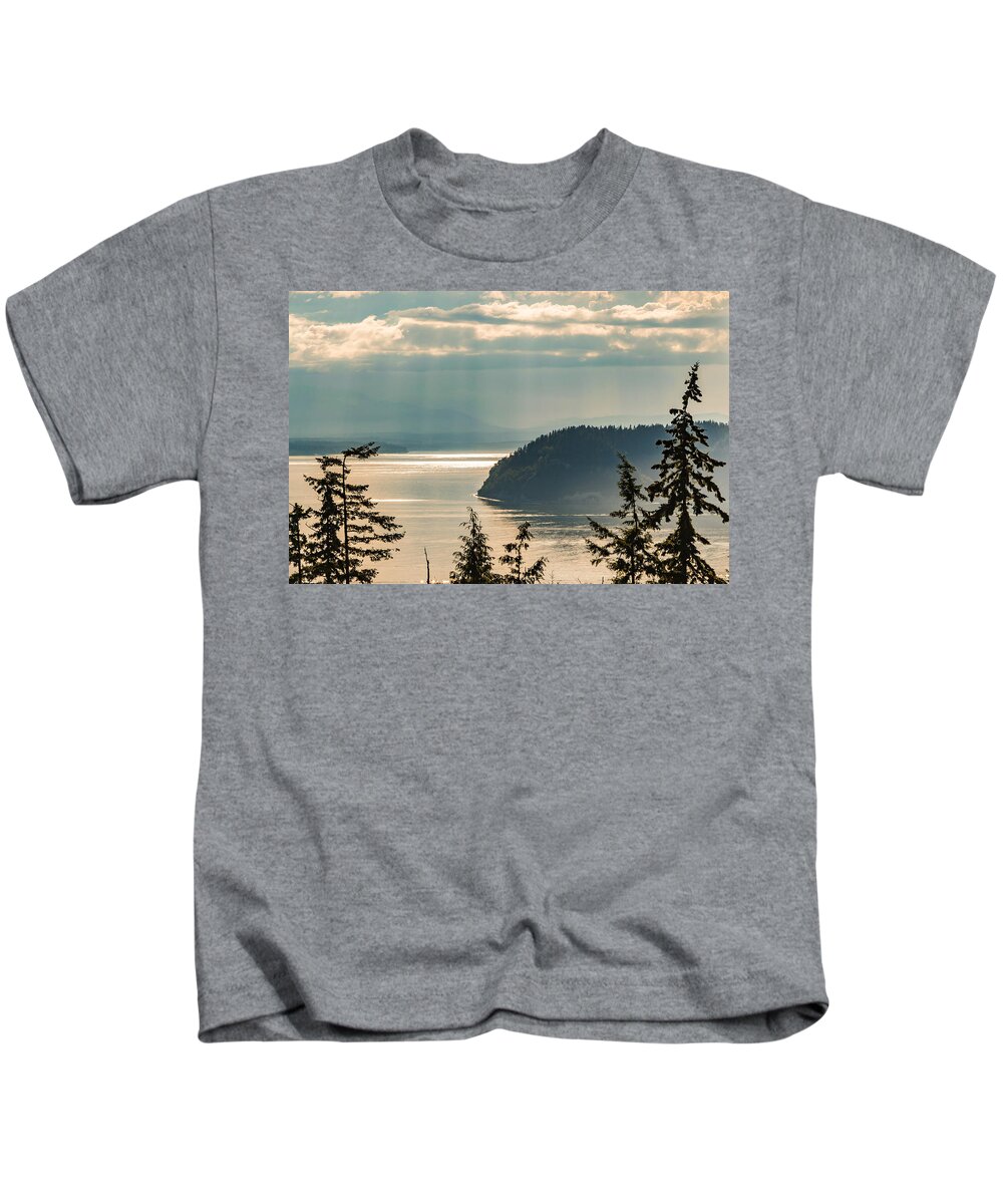Sky Kids T-Shirt featuring the photograph Misty Island by Ed Clark