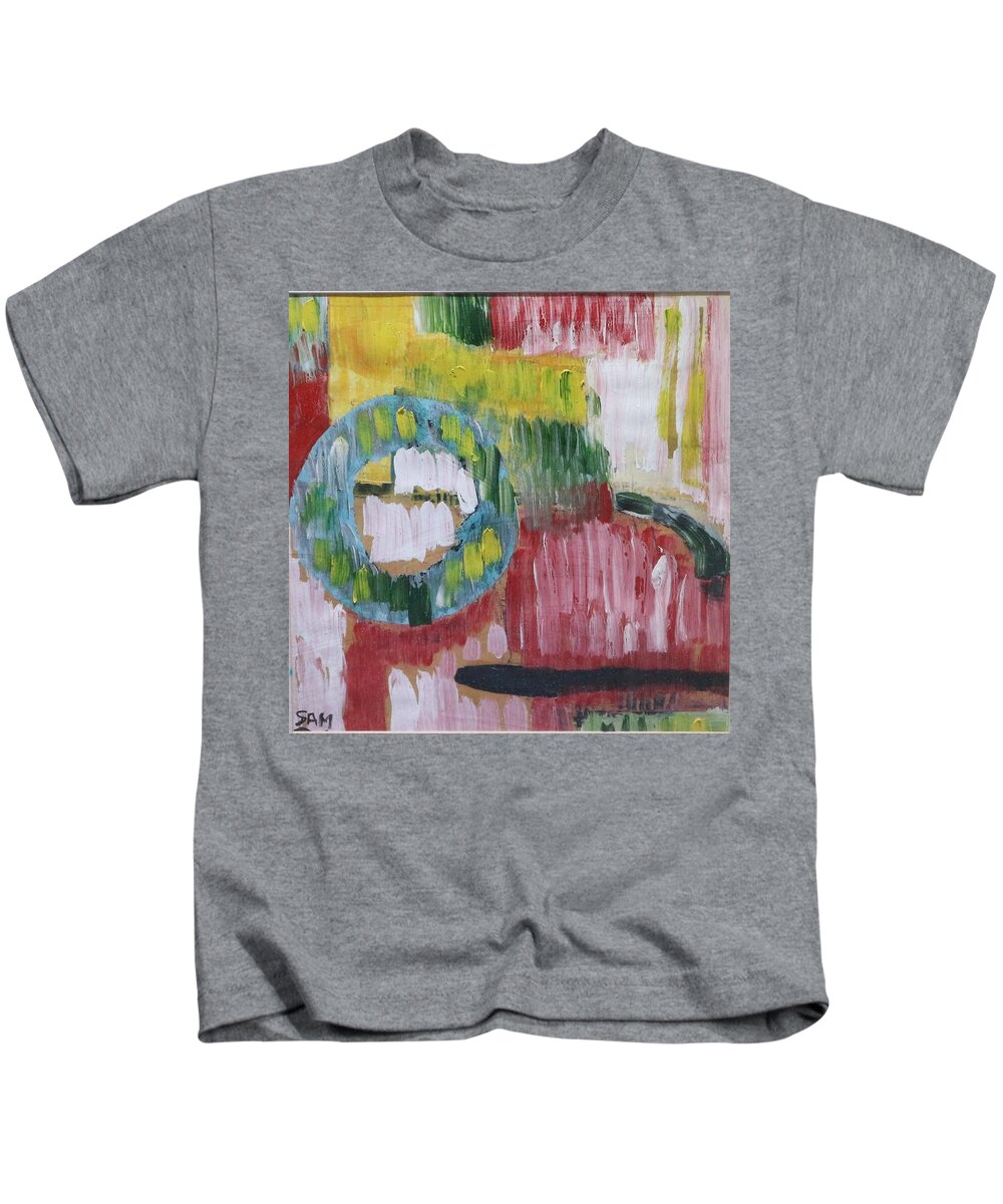 Art Kids T-Shirt featuring the painting Mixed Media by Sam Shaker