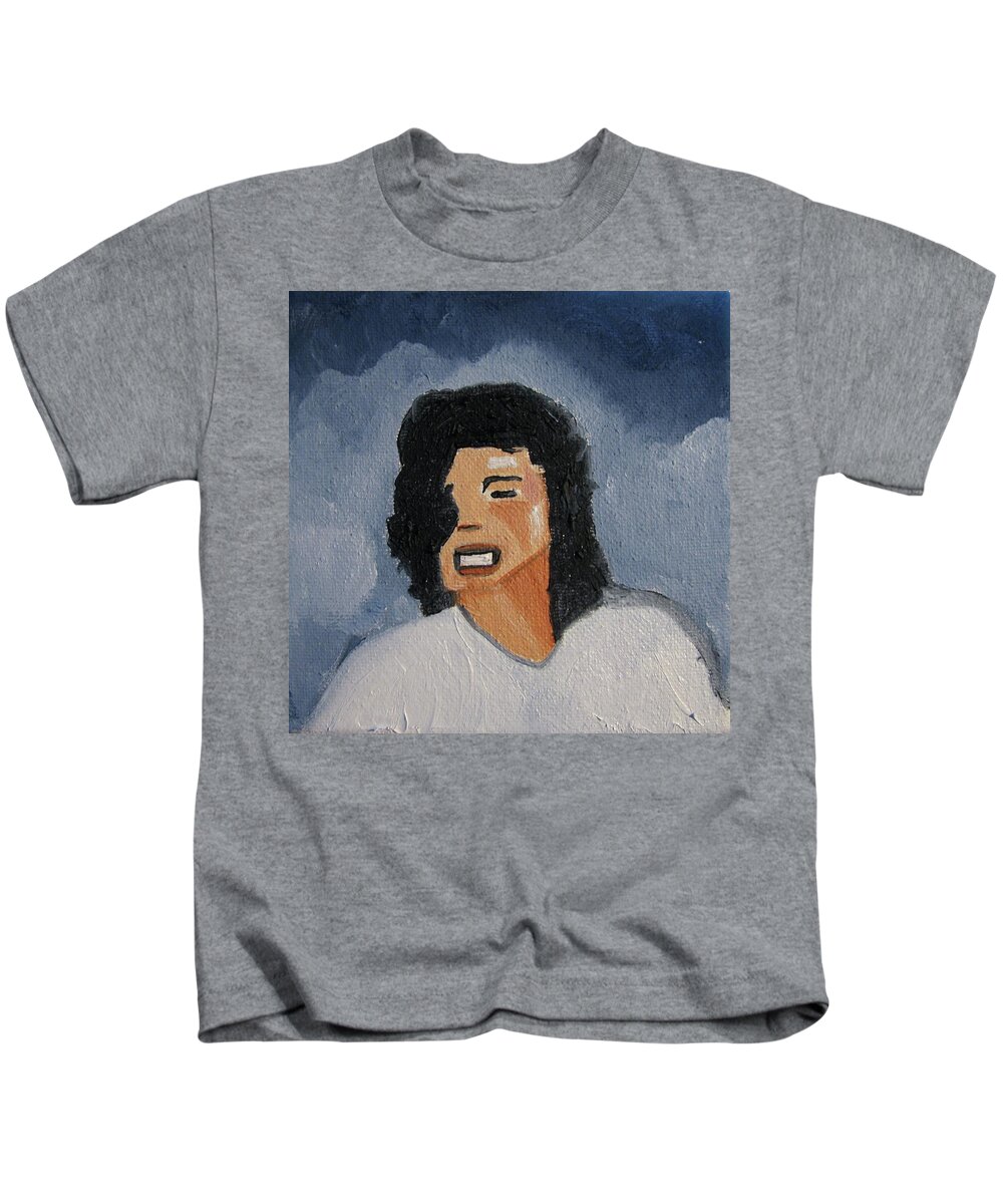 Michael Jackson Kids T-Shirt featuring the painting MJ one of five number two by Patricia Arroyo
