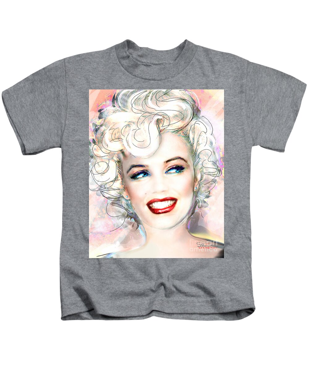 Marilyn Kids T-Shirt featuring the painting MMother Of Pearl P by Theo Danella