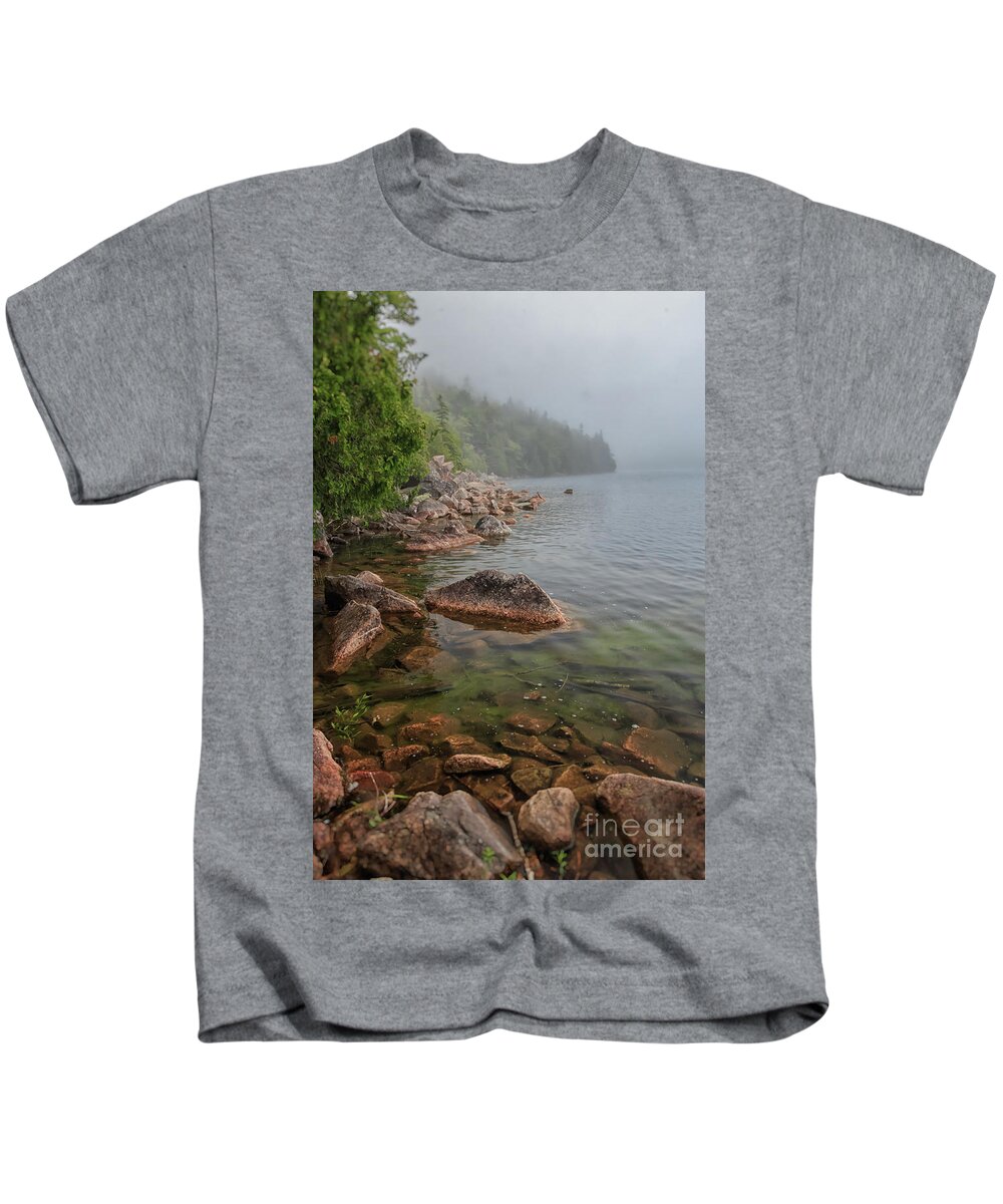 #elizabethdow Kids T-Shirt featuring the photograph Moody and Magical Jordan Pond by Elizabeth Dow
